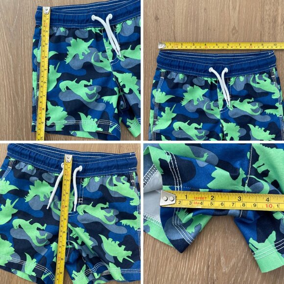 Gymboree Swim Suit Boys 2T Rash Guard Board Shorts 18-24 Dinosaur Blue Green - Picture 12 of 15
